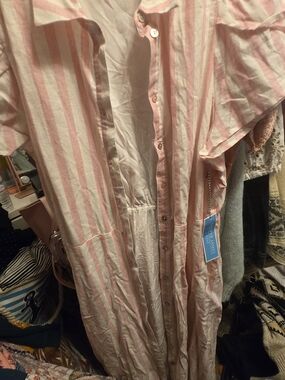 Draper James Pink and White Striped Maxi Dress